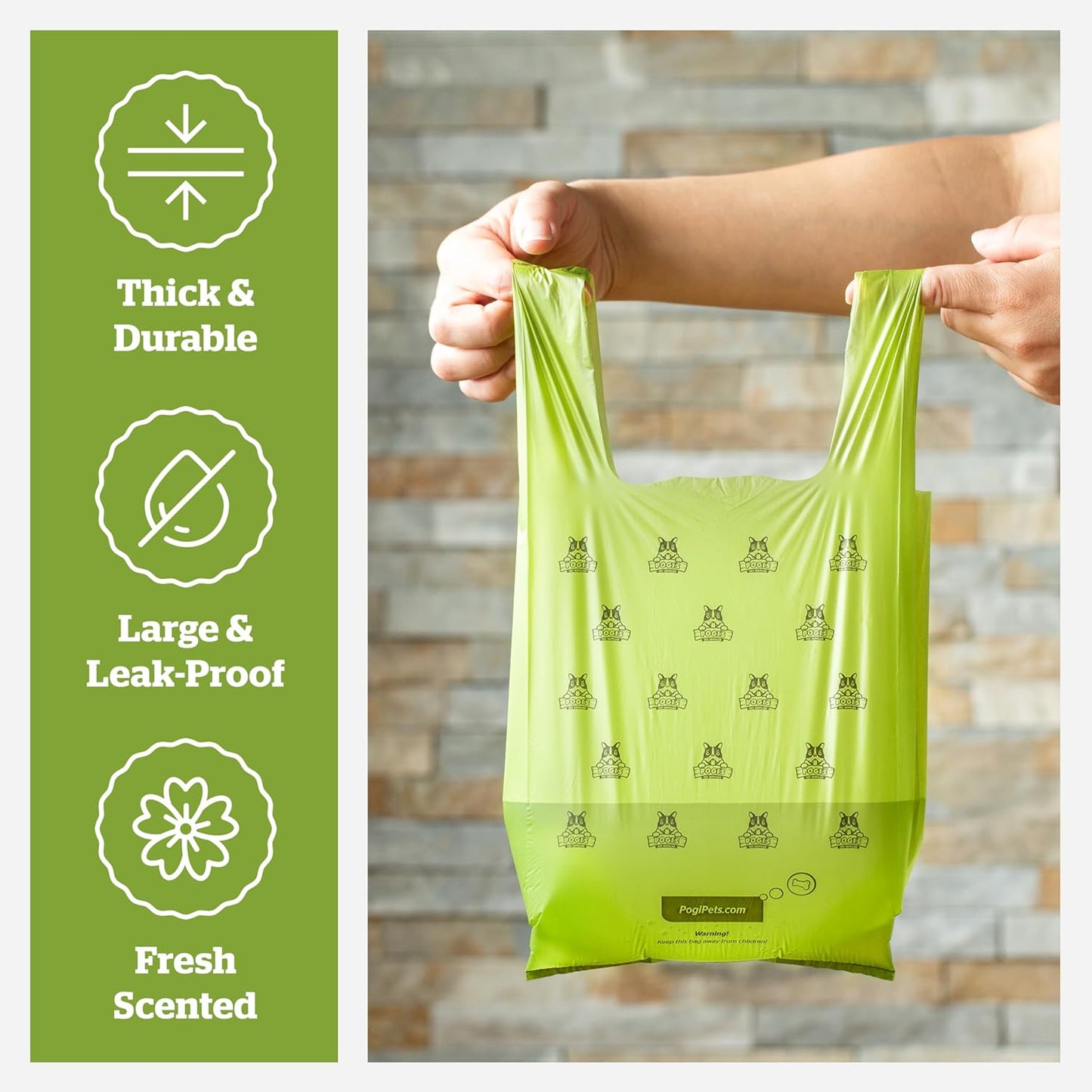 Pogi'S Dog Poop Bags with Easy-Tie Handles - 300 Doggy Leak-Proof, Ultra Thick, Scented Poop Bags for Dogs, Cat